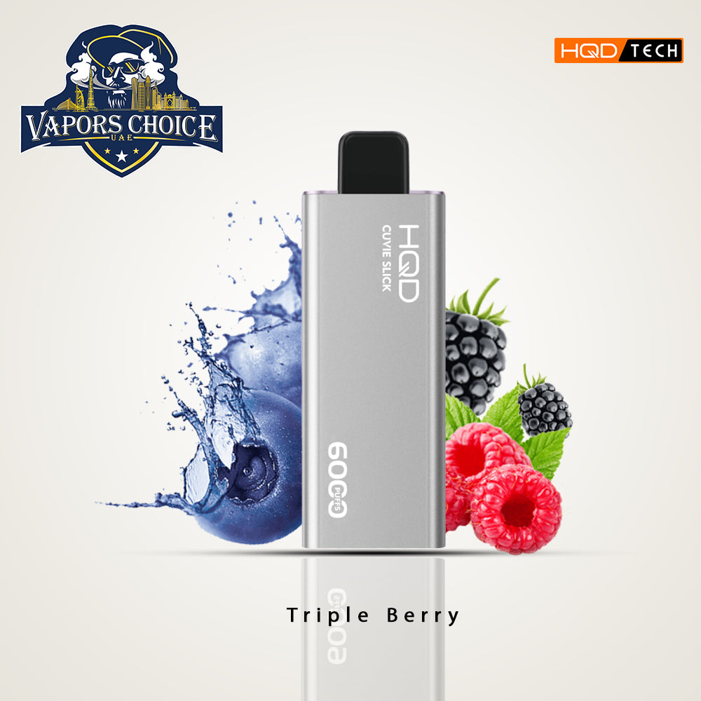 HQD CUVIE SLICK (50mg & 0mg) 6000 PUFFS - DISPOSABLE VAPE Triple Berry UAE Ras Al-Khaimah